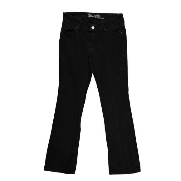 Wrangler Denim - Wrangler Black Jeans Women's Size 11/12 x 34 Mid Rise Stretch Boot Cut Denim